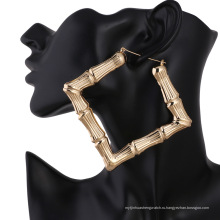 90 мм позолоченные бамбуковые серьги женские серебряные позолоченные серьги-кольца из розового золота бамбуковые серьги-кольца